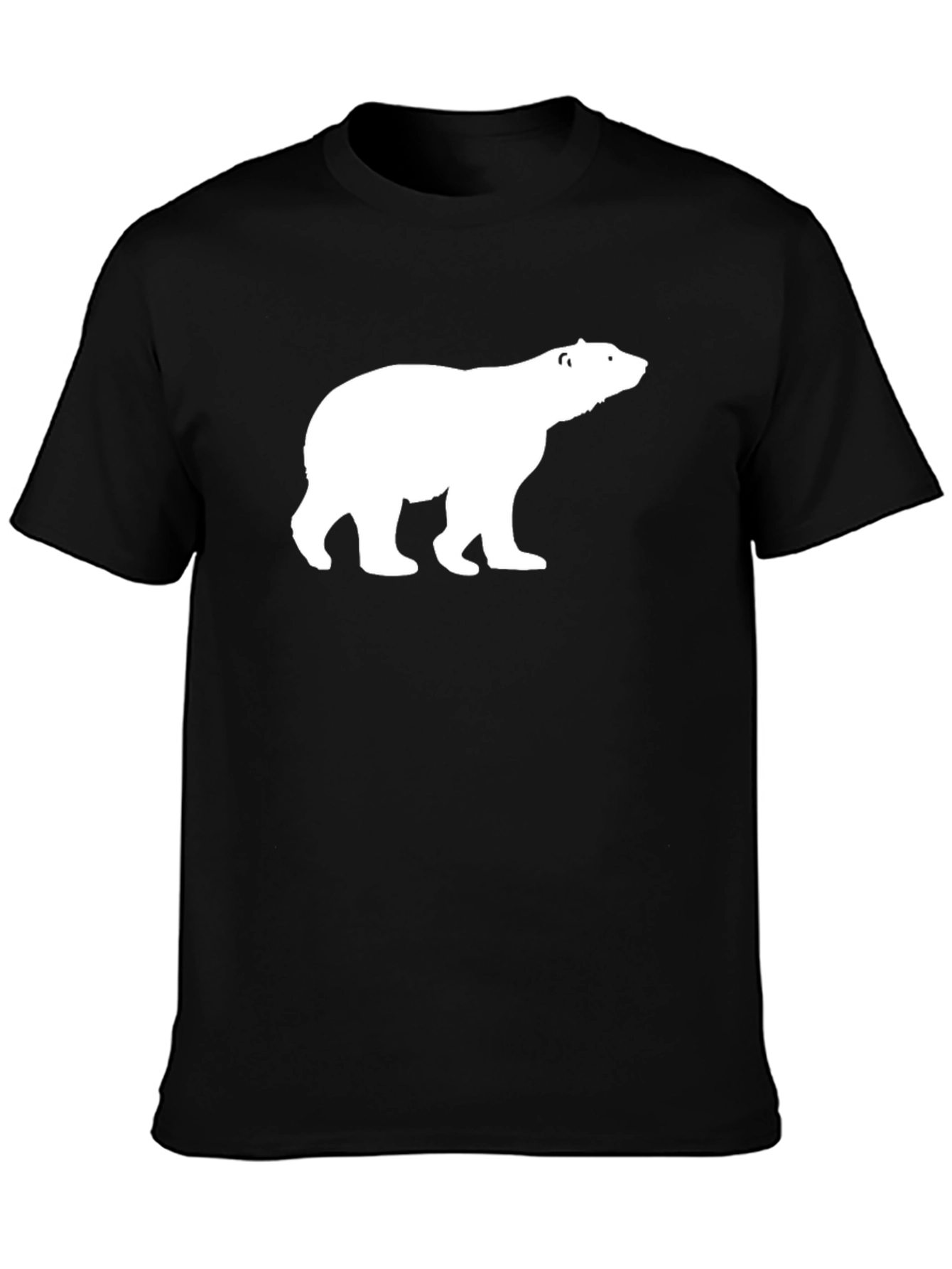 Black T-Shirt with White Polar Bear Graphic