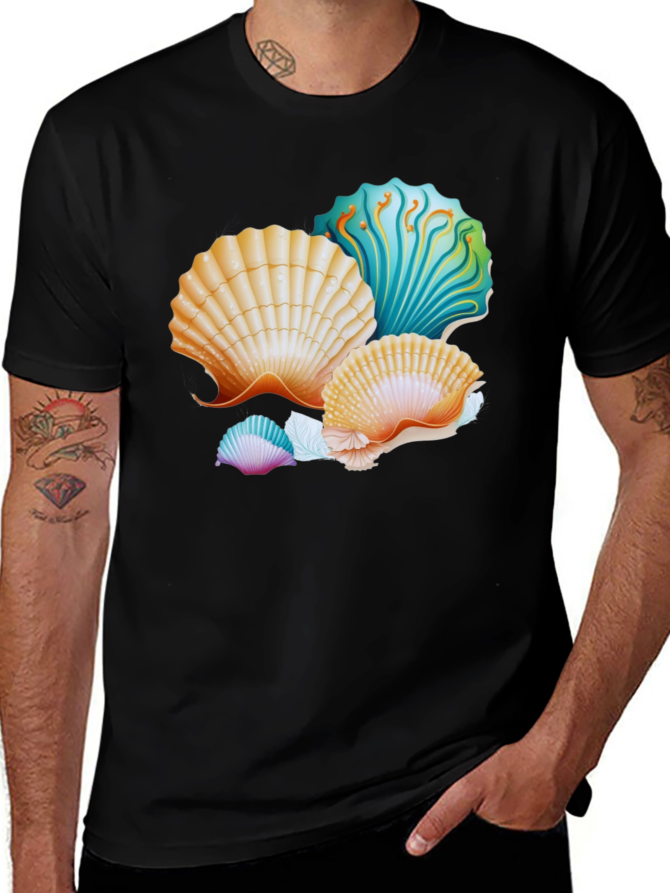 Seashell Graphic T-Shirt - Coastal Design