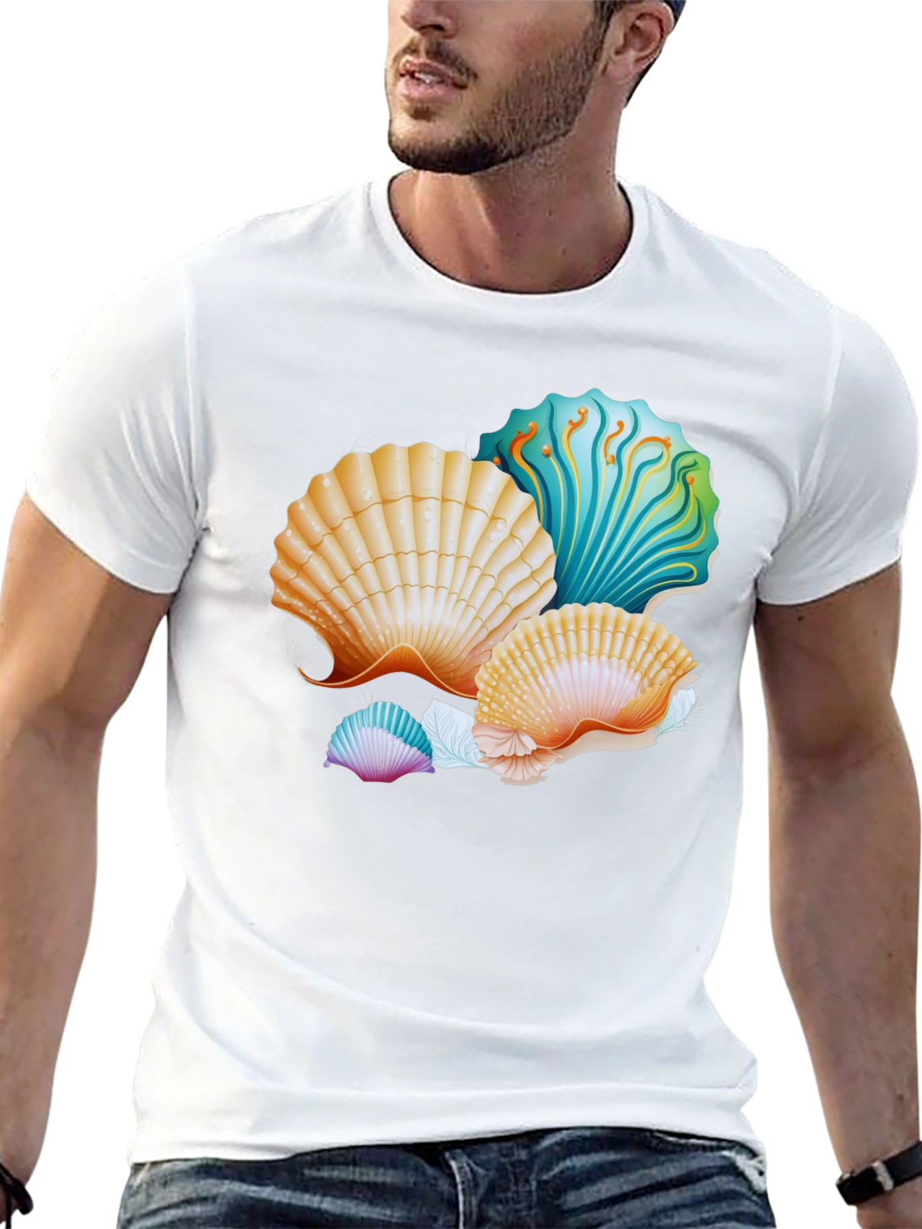Seashell Graphic T-Shirt - Coastal Design