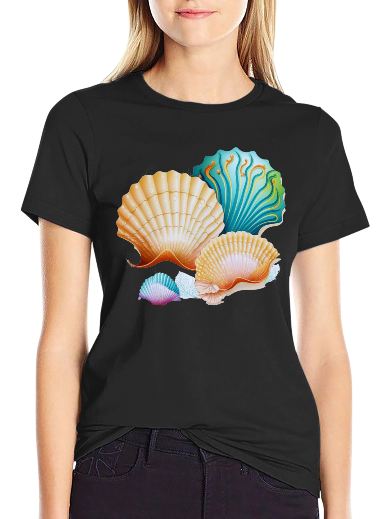 Seashell Graphic T-Shirt - Coastal Design