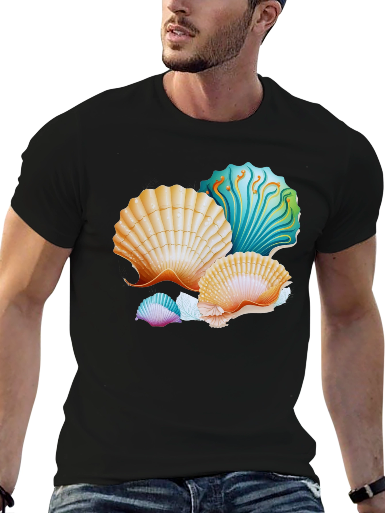 Seashell Graphic T-Shirt - Coastal Design