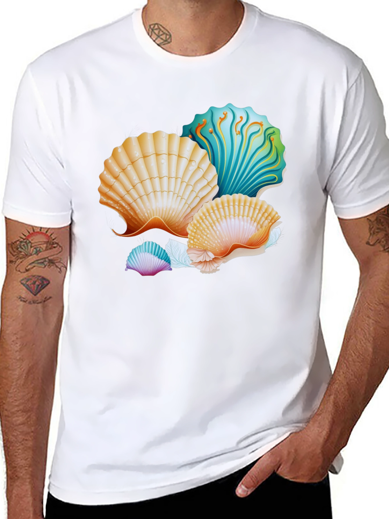 Seashell Graphic T-Shirt - Coastal Design