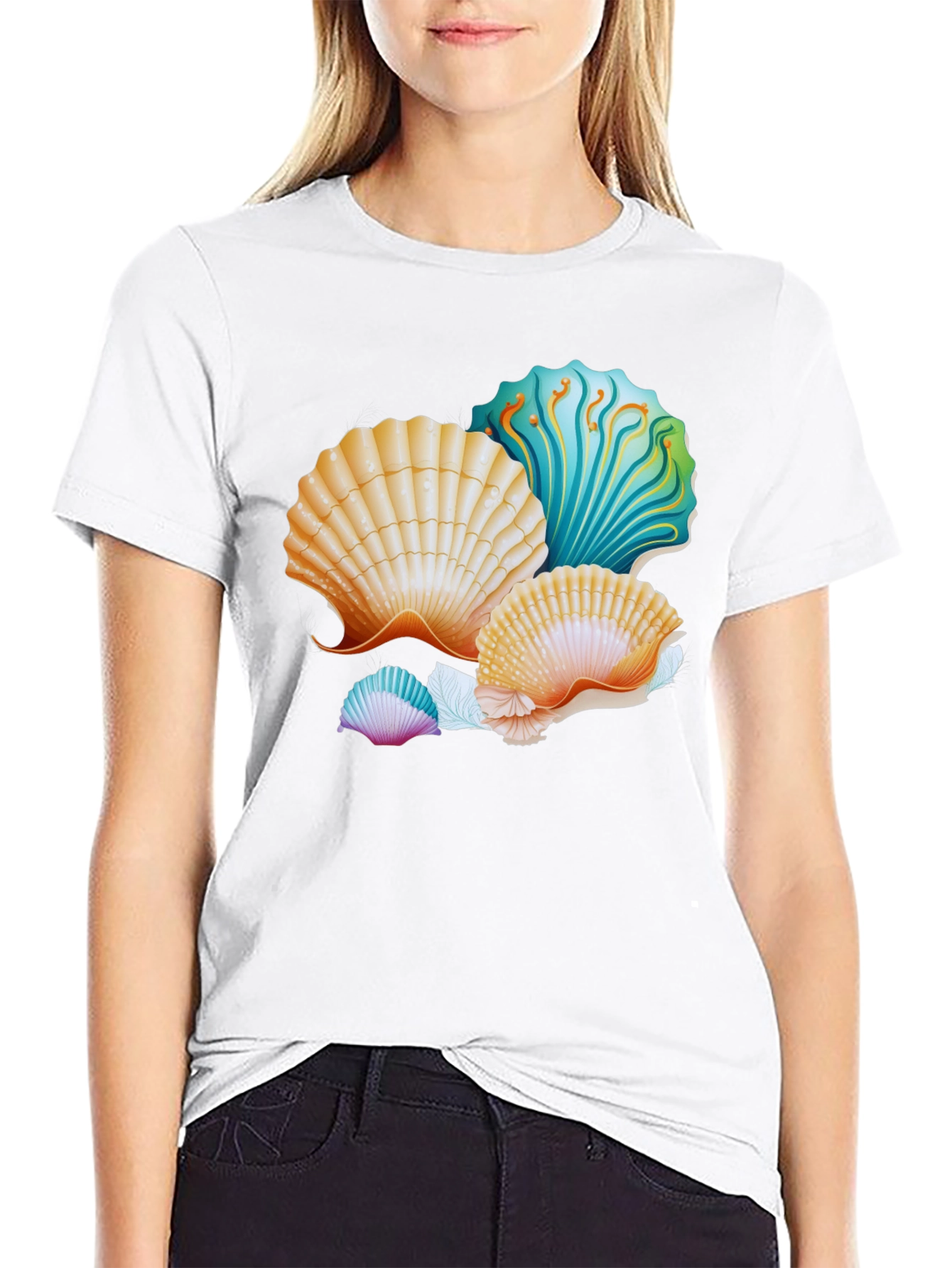 Seashell Graphic T-Shirt - Coastal Design