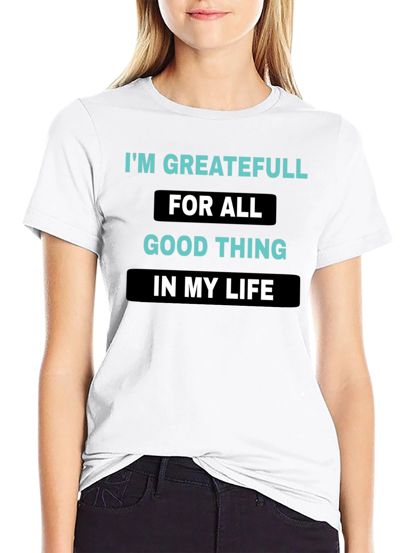 Grateful Life Black T-Shirt - Positive Vibes