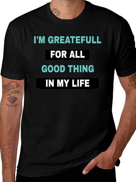 Grateful Life Black T-Shirt - Positive Vibes