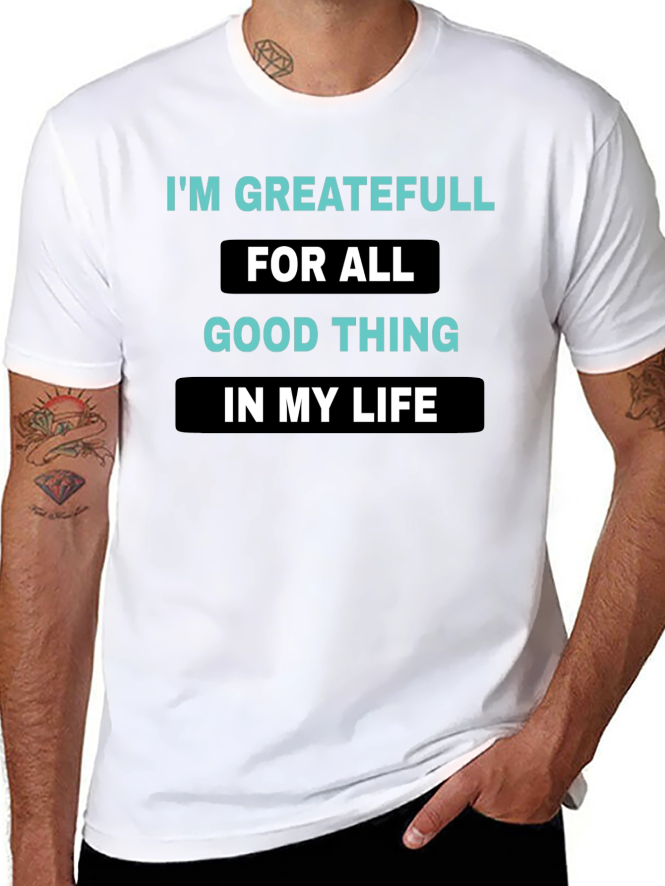 Grateful Life Black T-Shirt - Positive Vibes
