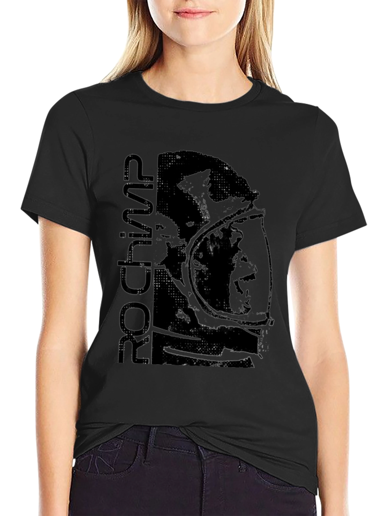 Retro Astronaut Graphic Black T-Shirt