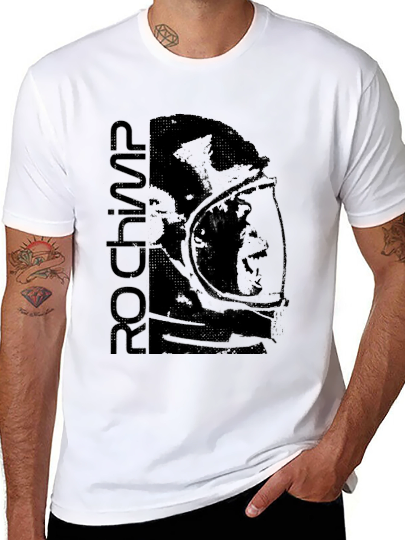 Retro Astronaut Graphic Black T-Shirt