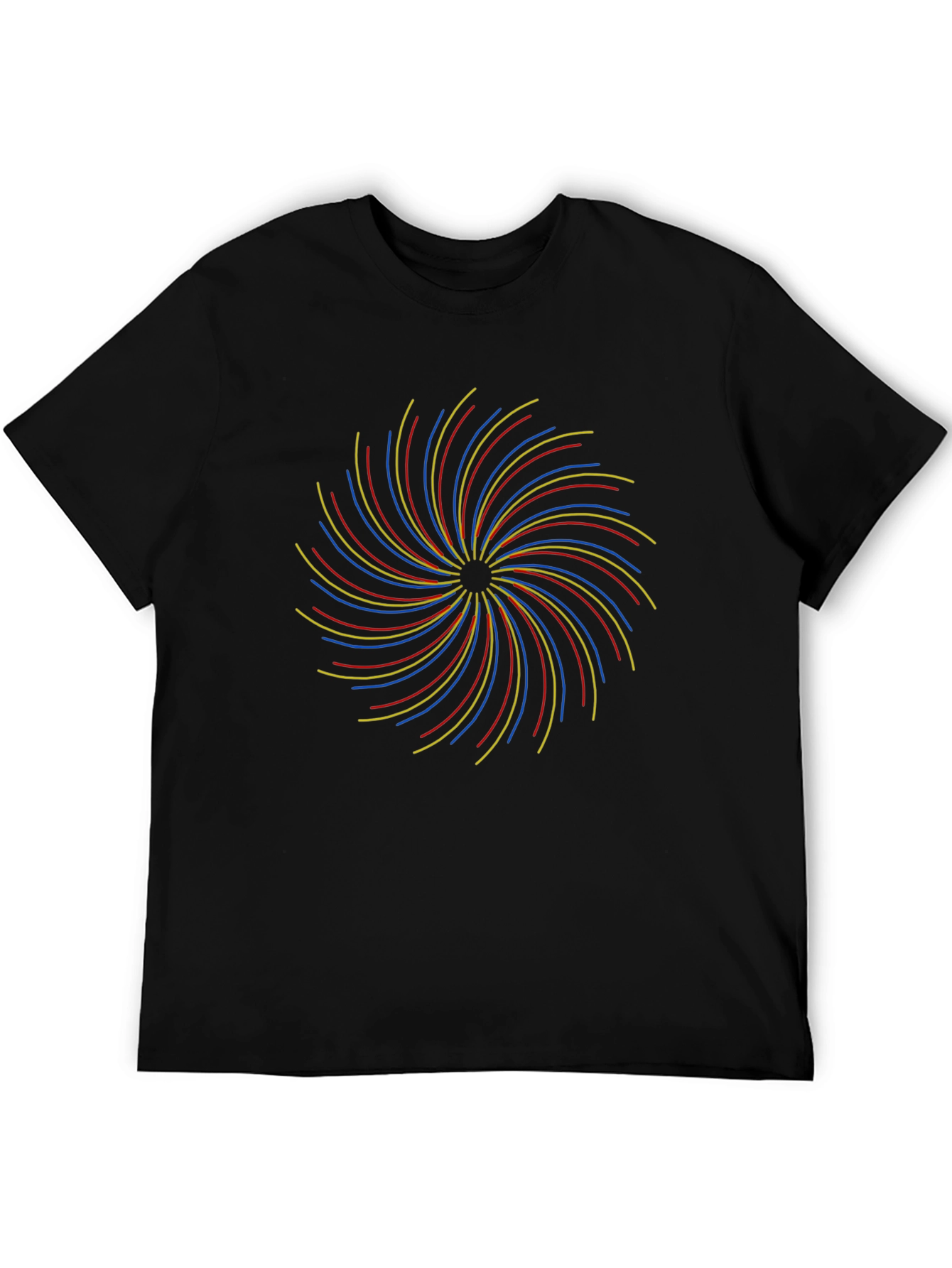 Abstract Swirl Graphic T-Shirt - Black