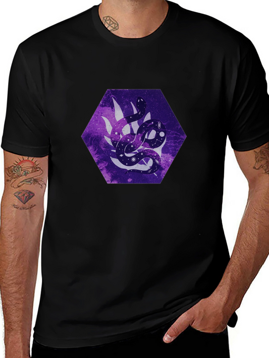 Galaxy Snake Graphic Tee - Stylish Mens Black T-Shirt