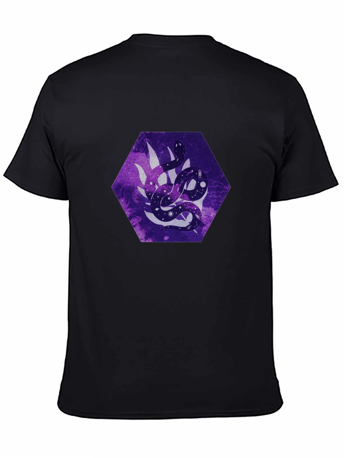Galaxy Snake Graphic Tee - Stylish Mens Black T-Shirt
