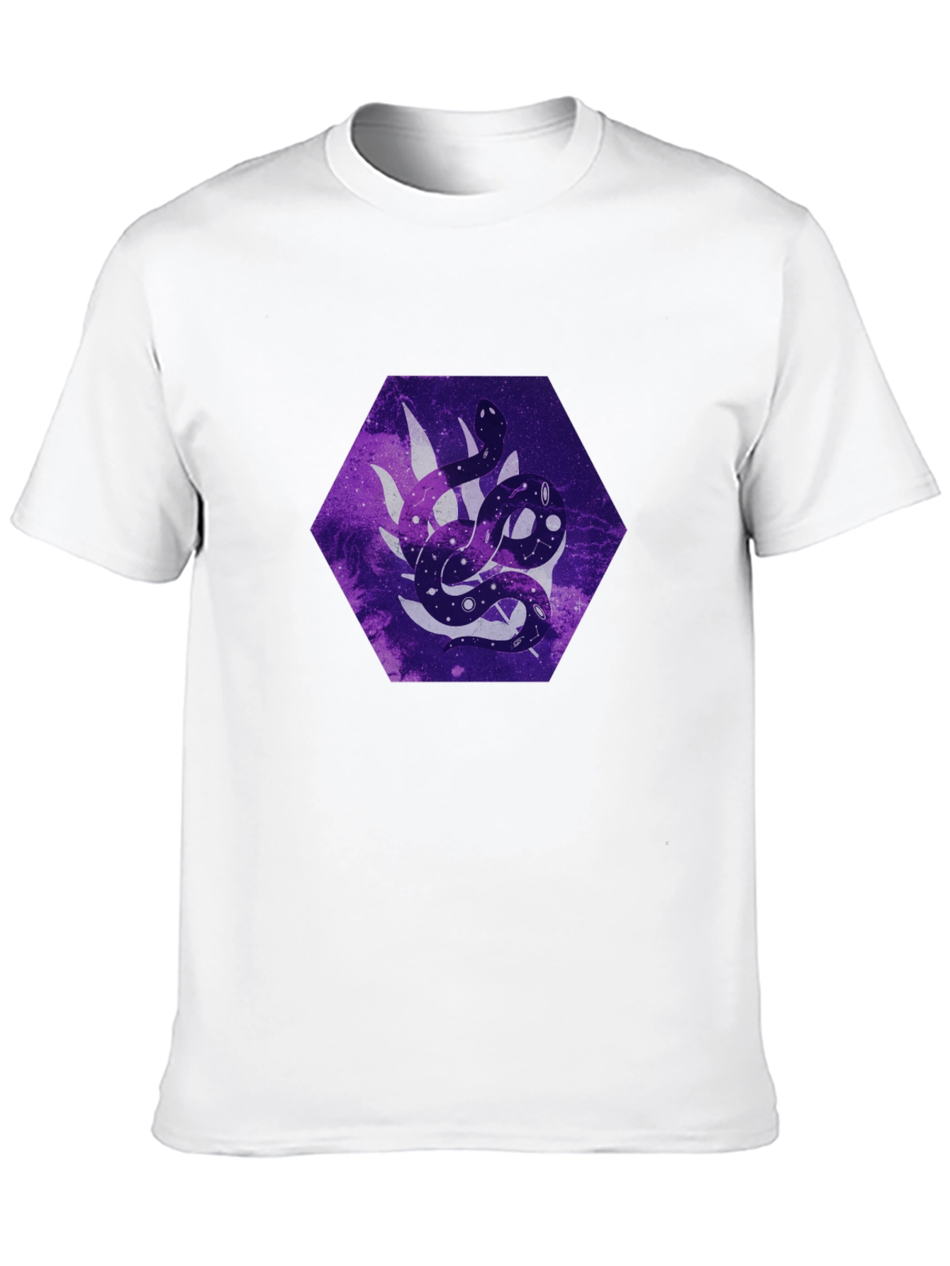 Galaxy Snake Graphic Tee - Stylish Mens Black T-Shirt