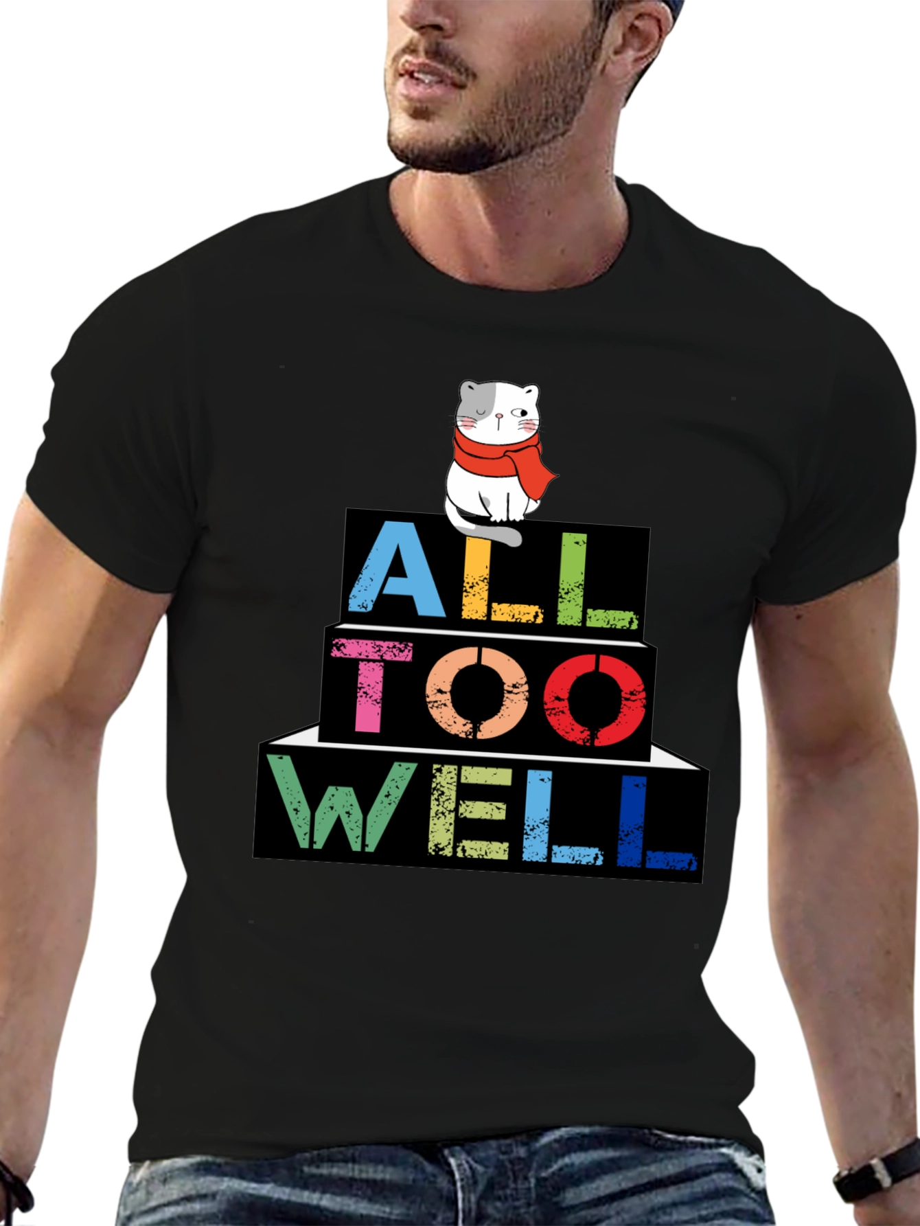 All Too Well Cat Graphic Tee - Trendy Style
