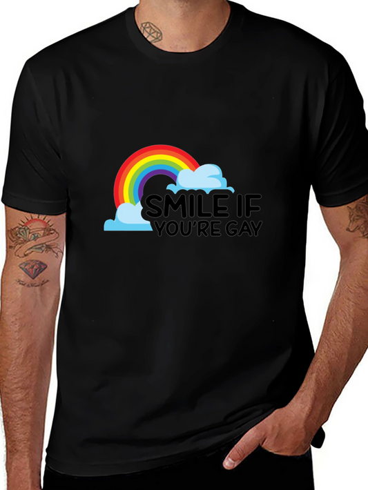 Smile If Youre Gay Pride T-Shirt - Rainbow Graphic Tee