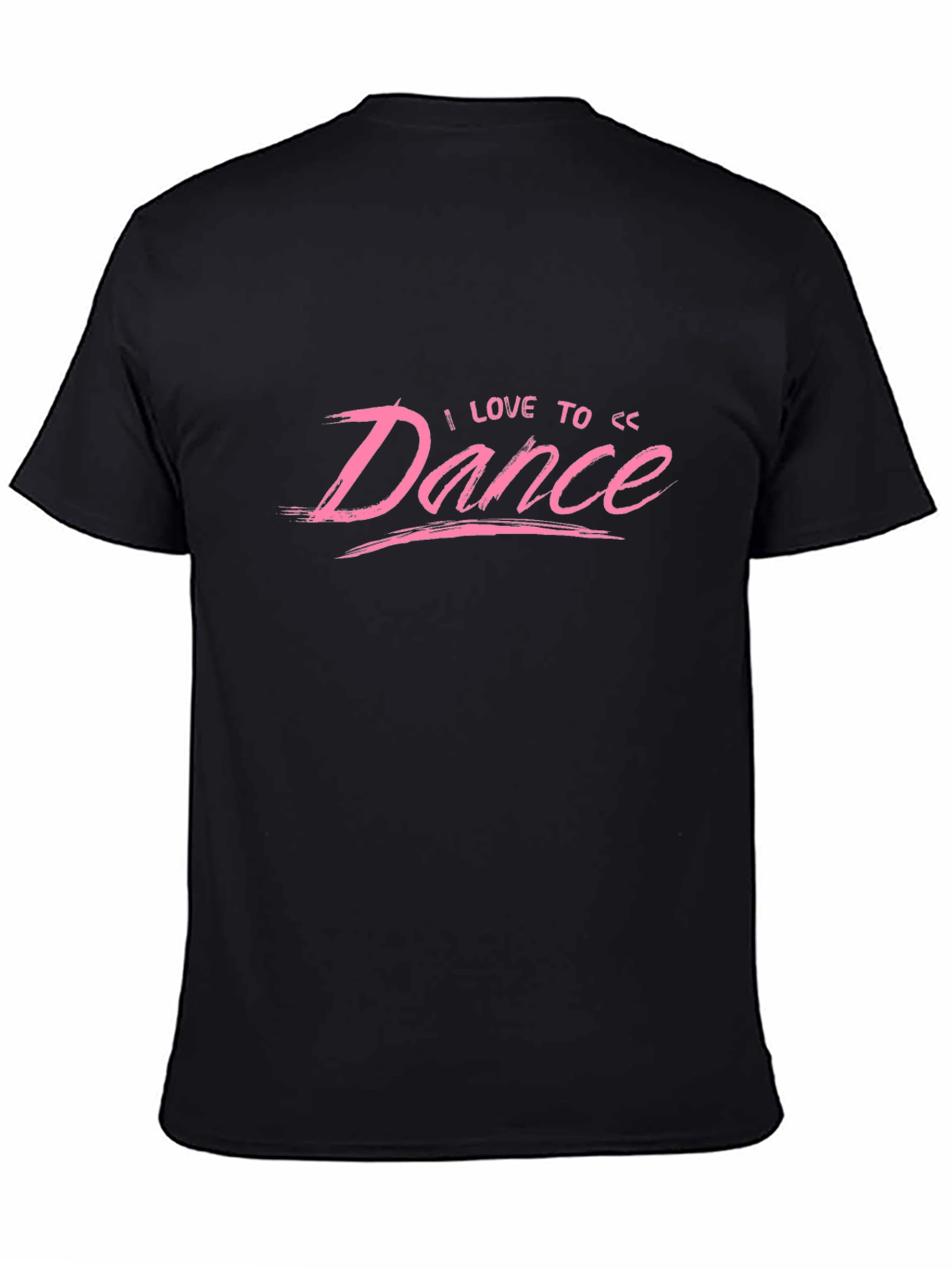I Love to Dance Pink Graphic Black T-Shirt
