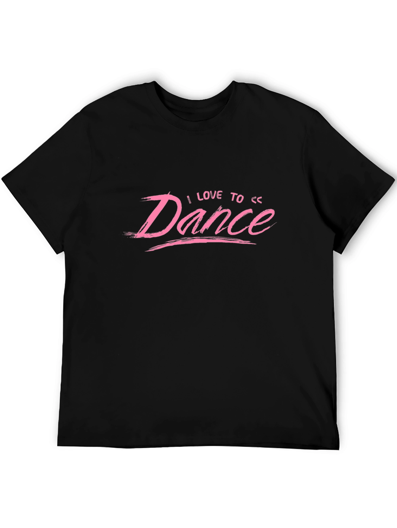 I Love to Dance Pink Graphic Black T-Shirt