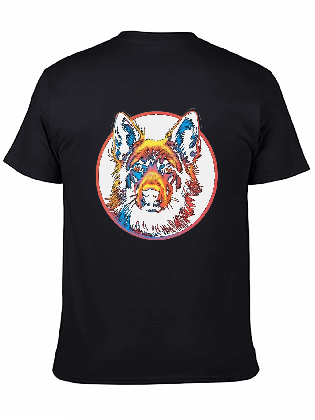 Dog Graphic Tee - Bold Rainbow Animal Print