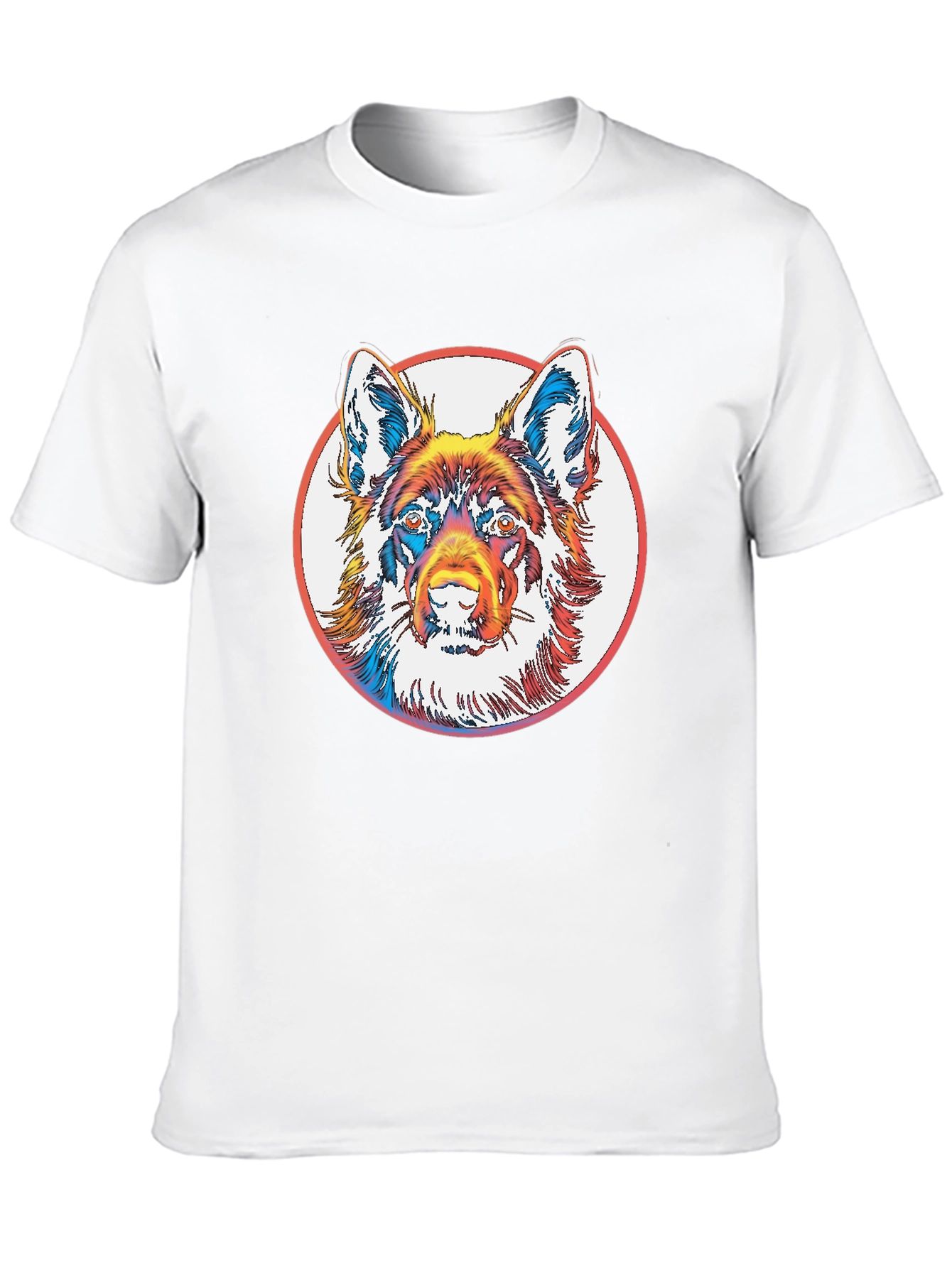 Dog Graphic Tee - Bold Rainbow Animal Print