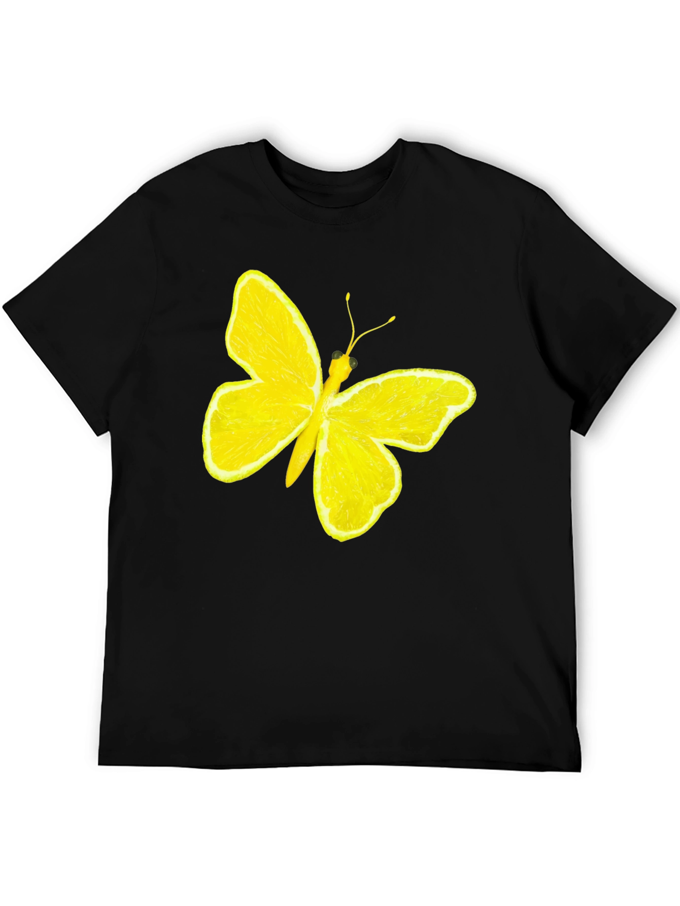 Lemon Butterfly Graphic Tee - Unique Fruit Art Shirt