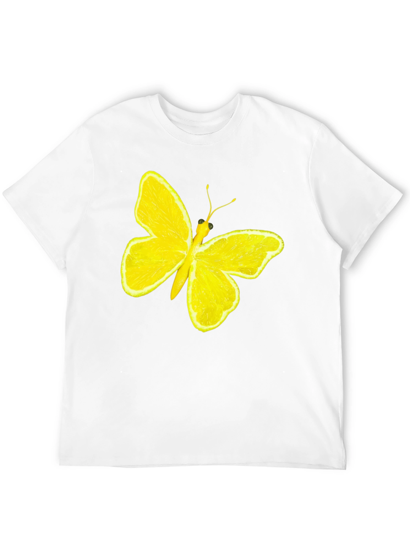 Lemon Butterfly Graphic Tee - Unique Fruit Art Shirt