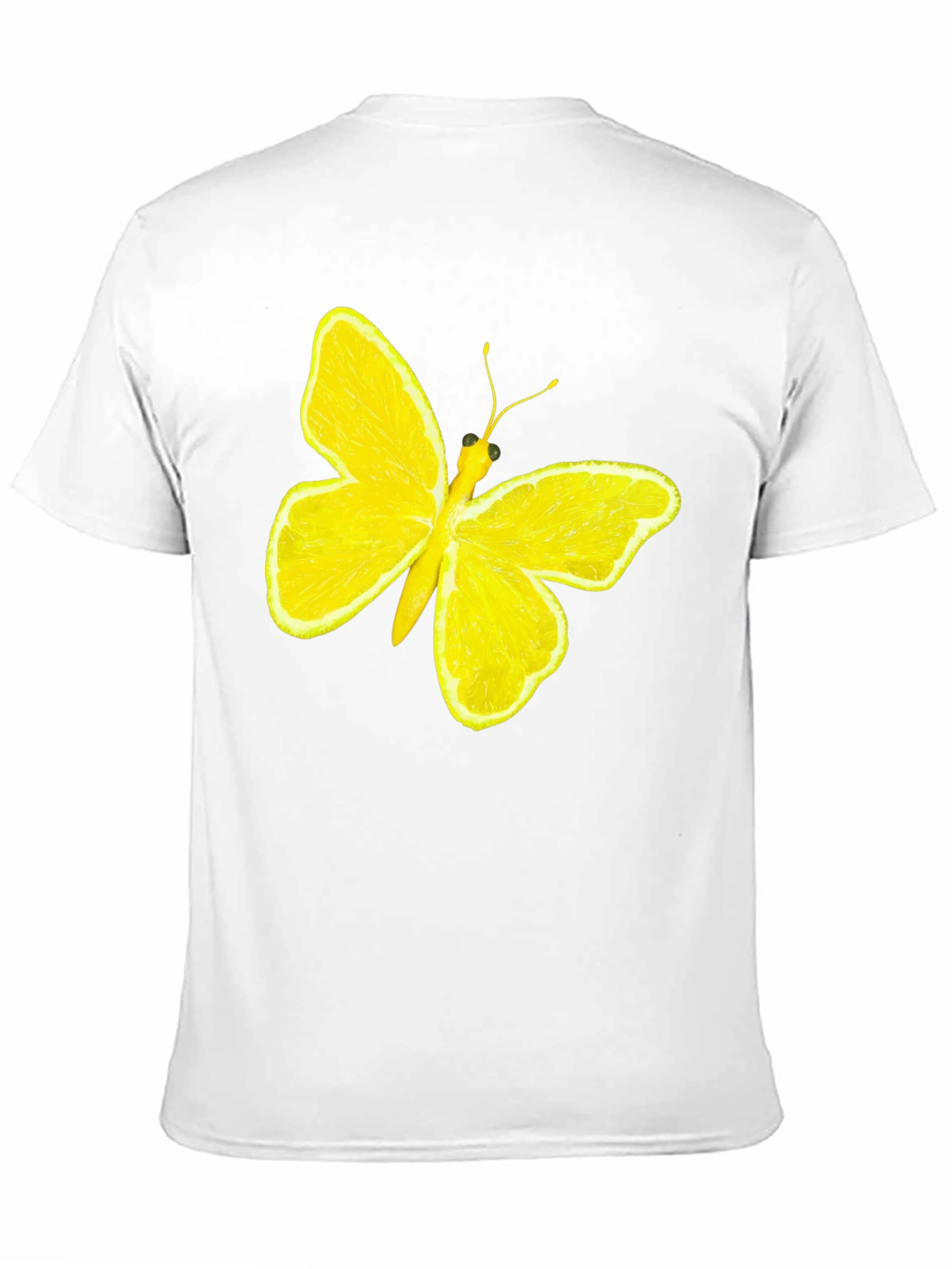 Lemon Butterfly Graphic Tee - Unique Fruit Art Shirt
