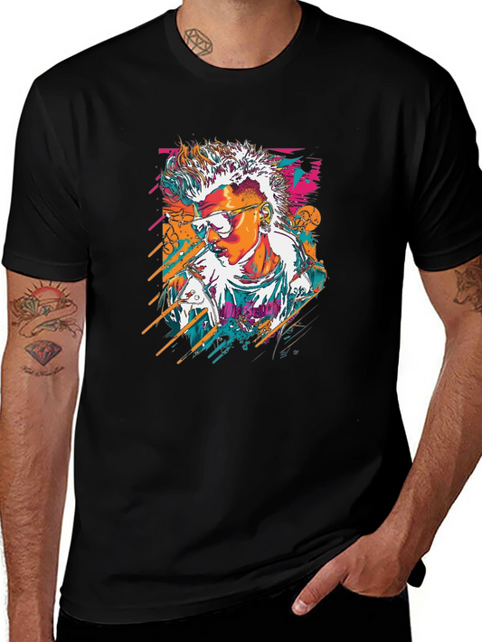 Retro Graphic T-Shirt - Black Cotton Tee