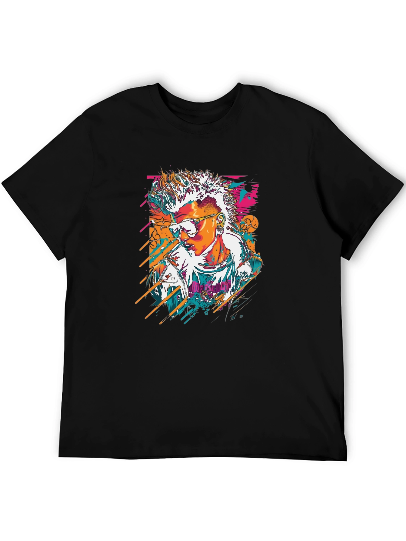 Retro Graphic T-Shirt - Black Cotton Tee