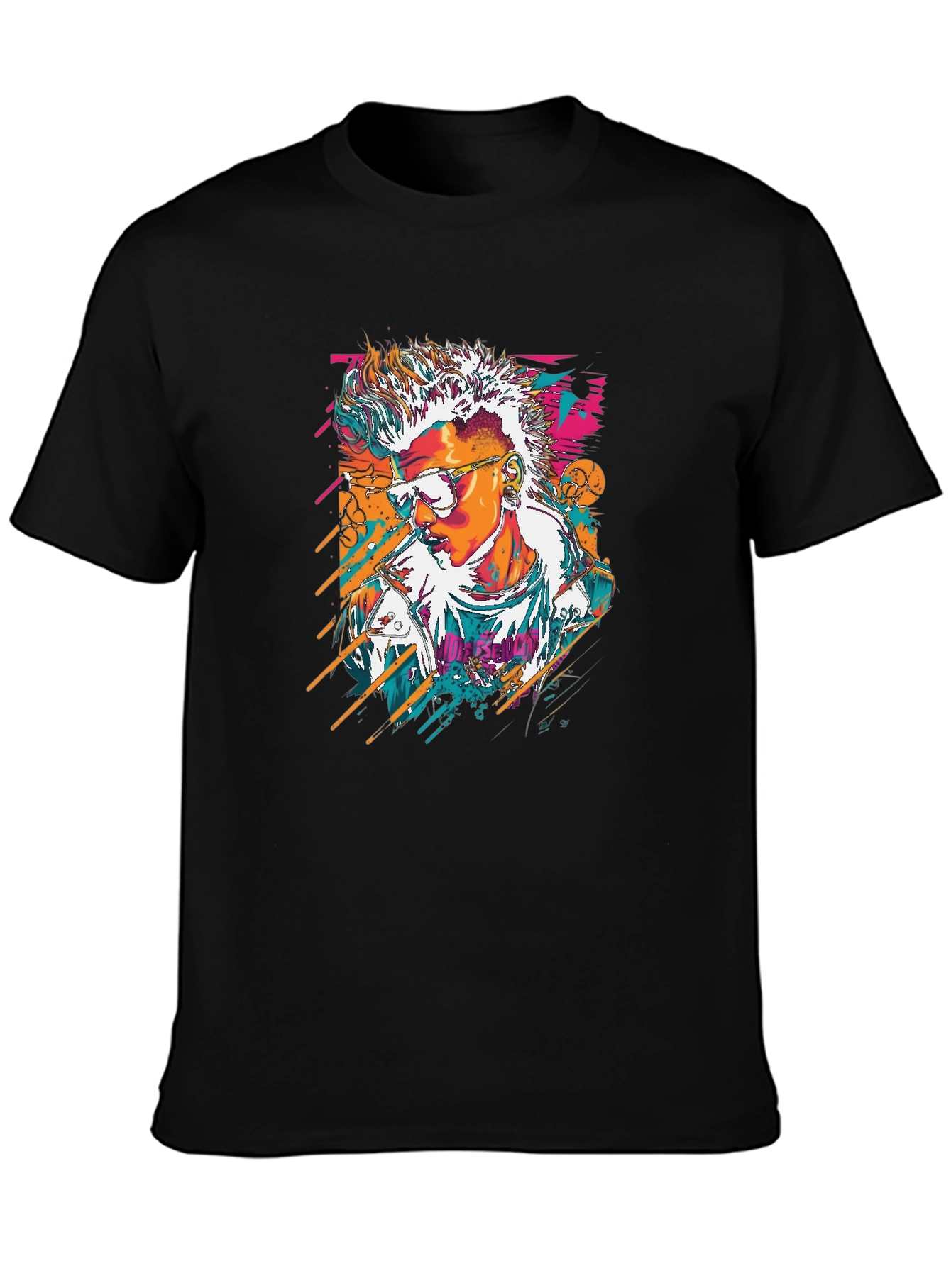 Retro Graphic T-Shirt - Black Cotton Tee