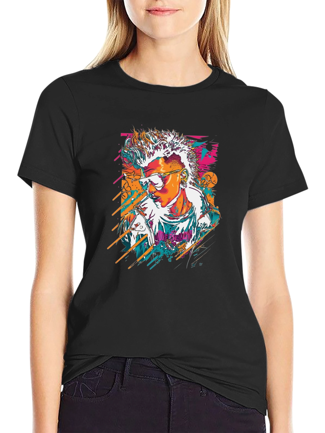 Retro Graphic T-Shirt - Black Cotton Tee