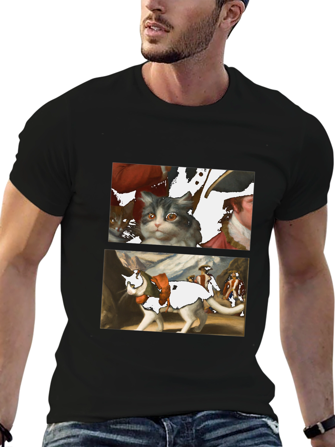 Artsy Cat T-Shirt - Unique Graphic Tee