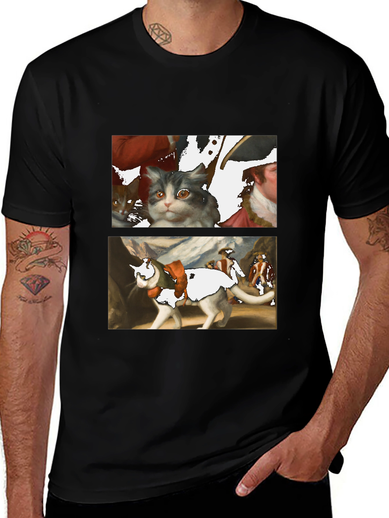 Artsy Cat T-Shirt - Unique Graphic Tee