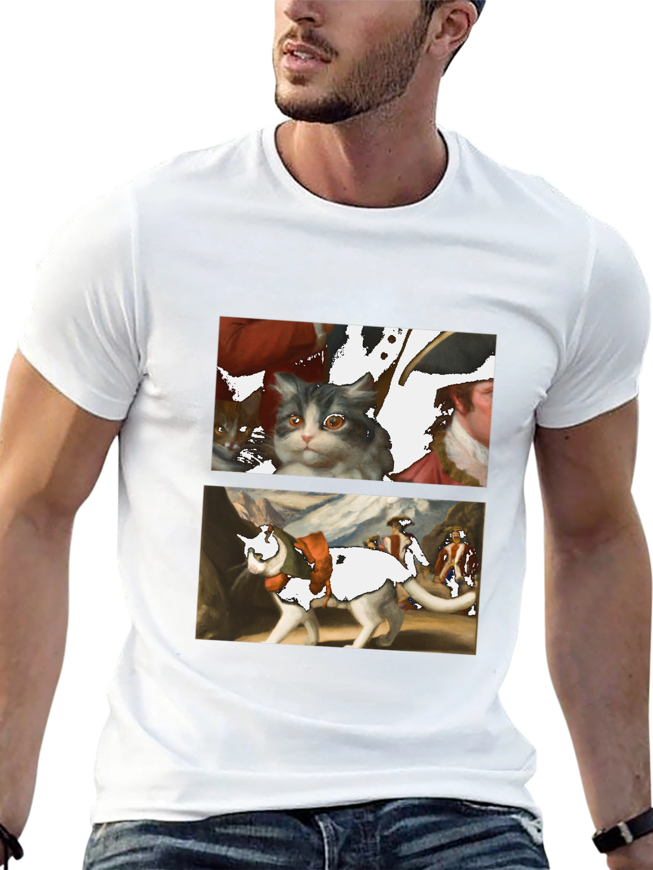 Artsy Cat T-Shirt - Unique Graphic Tee