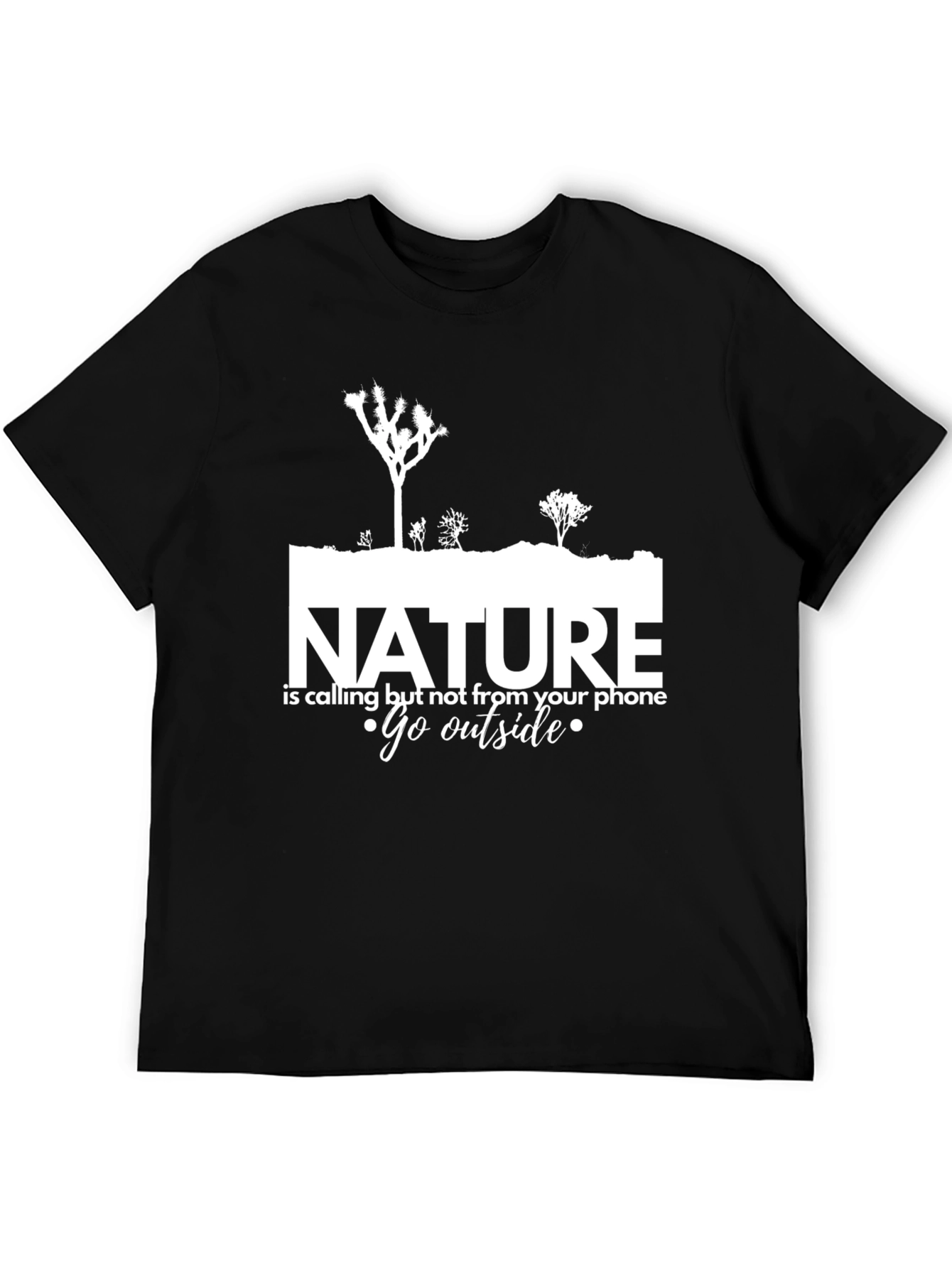 Nature Calling Black Graphic T-Shirt - Go Outside