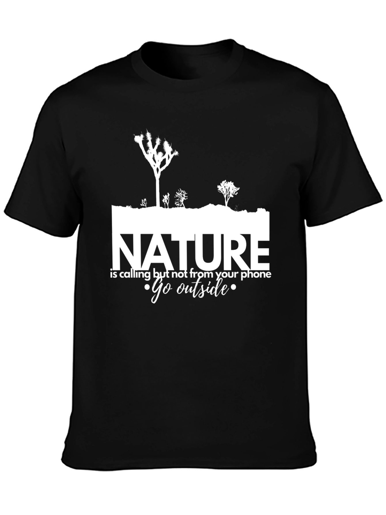 Nature Calling Black Graphic T-Shirt - Go Outside