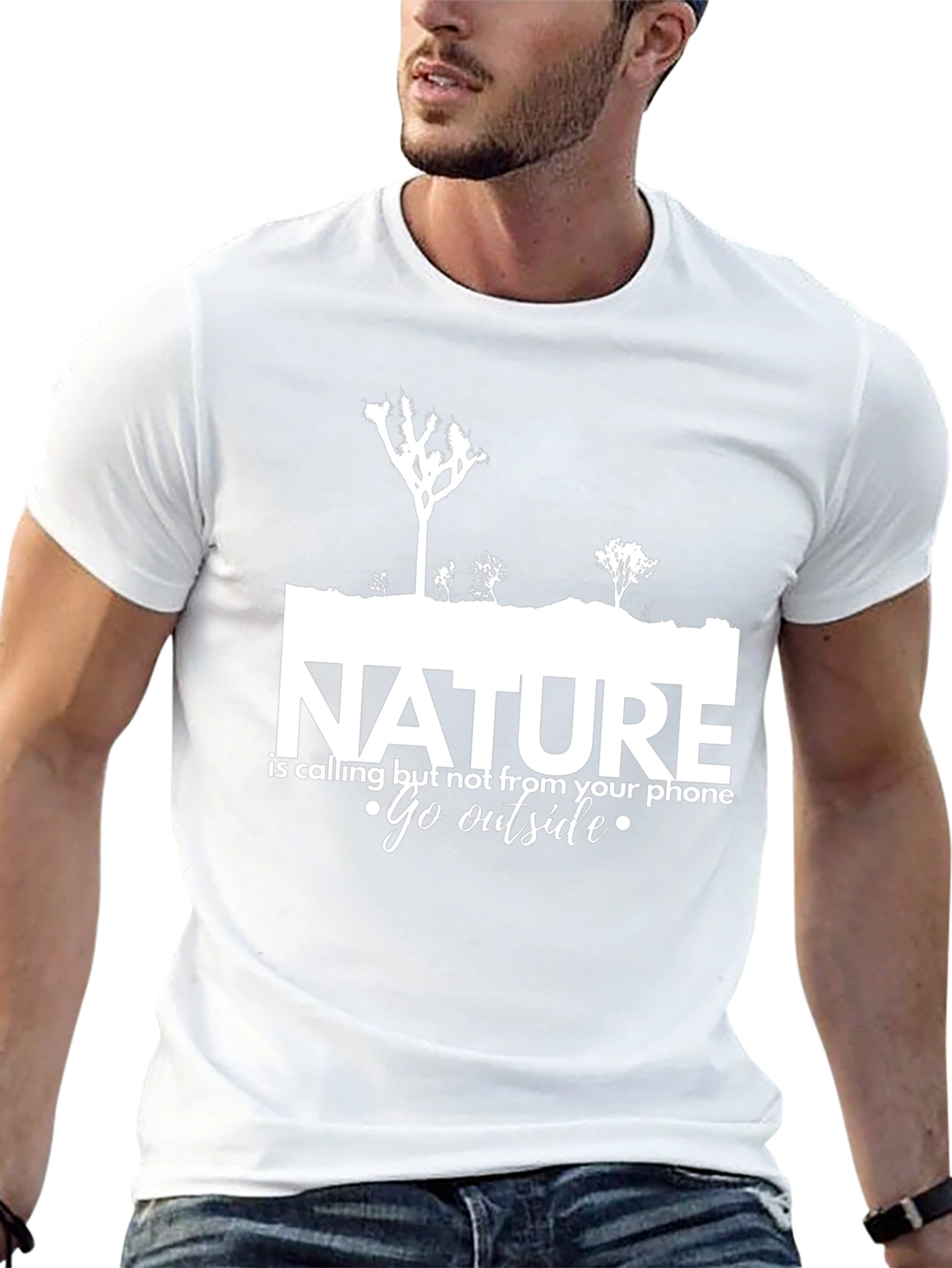Nature Calling Black Graphic T-Shirt - Go Outside