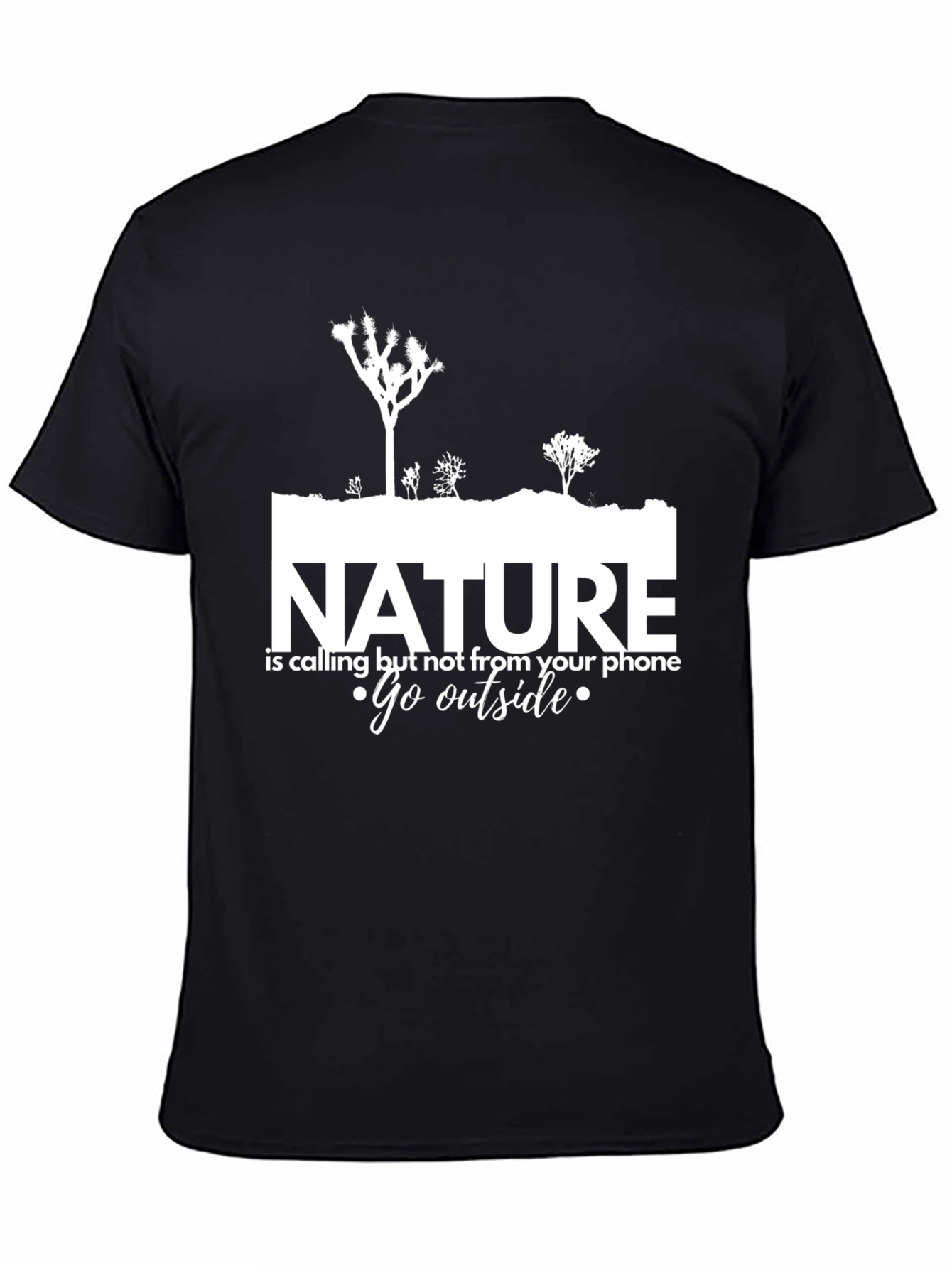 Nature Calling Black Graphic T-Shirt - Go Outside