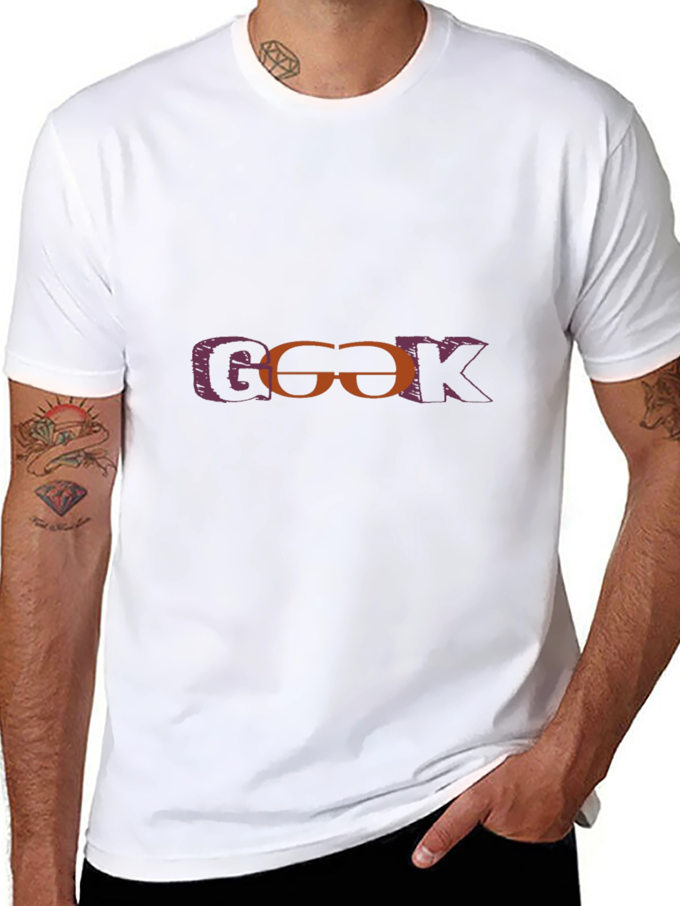 Geek Graphic T-Shirt - Black Crew Neck Tee
