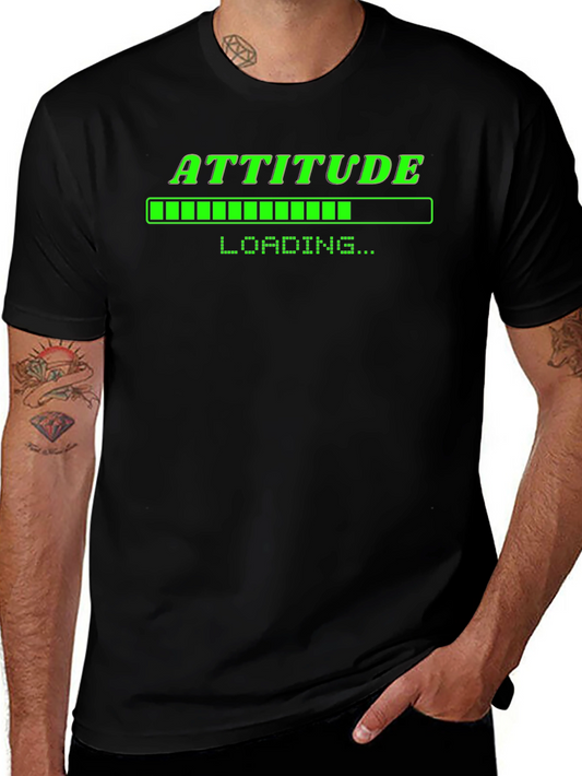Attitude Loading T-Shirt - Black Cotton Graphic Tee
