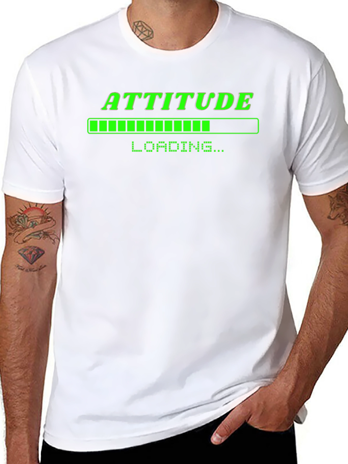 Attitude Loading T-Shirt - Black Cotton Graphic Tee