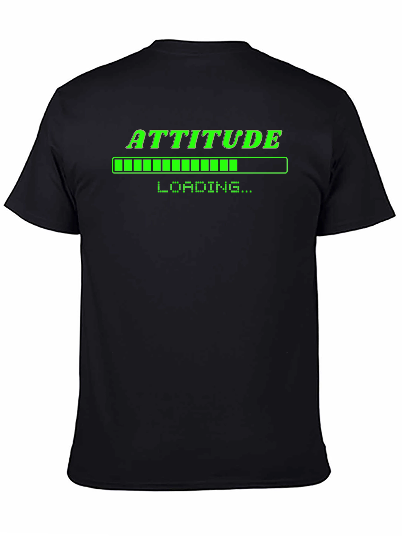 Attitude Loading T-Shirt - Black Cotton Graphic Tee