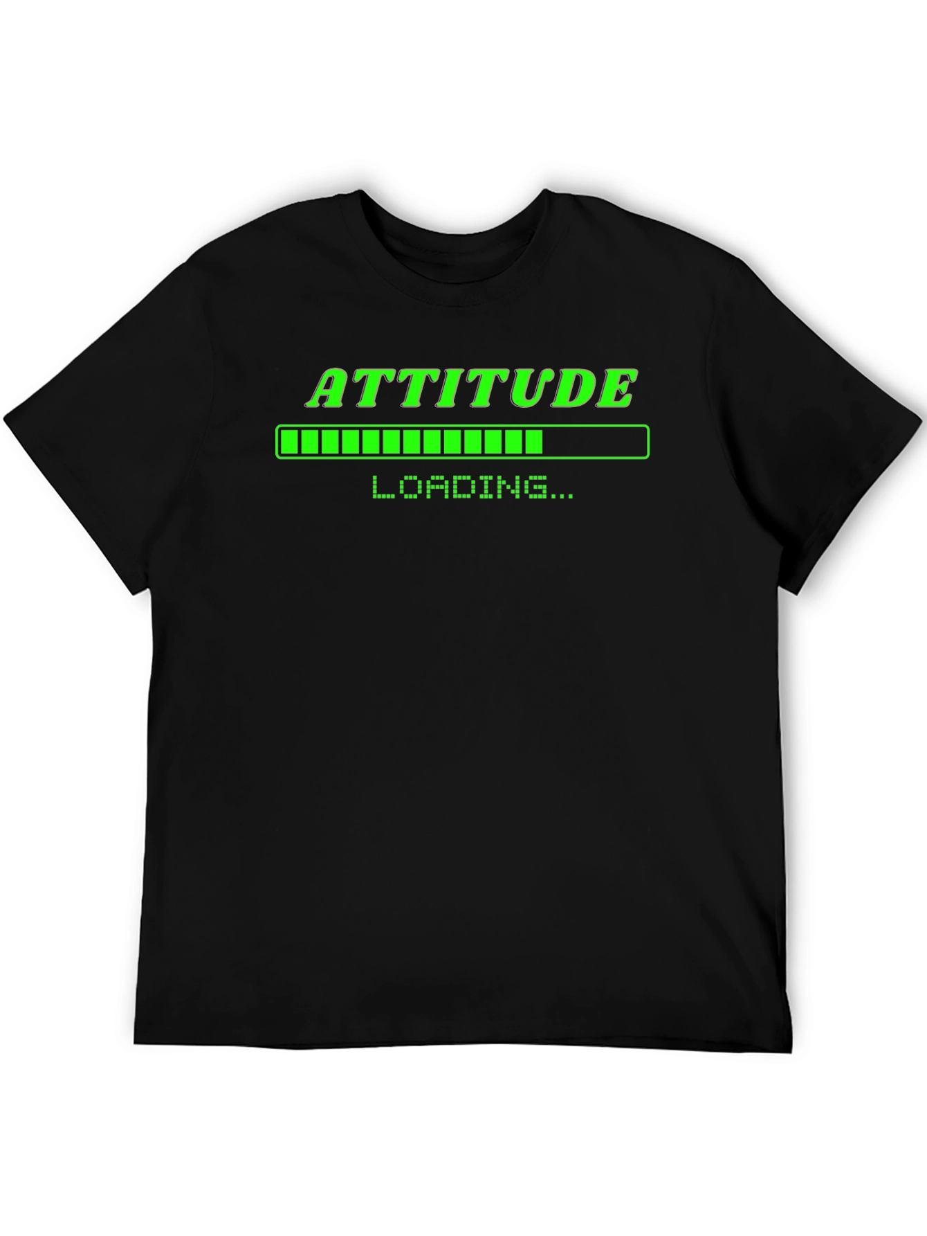 Attitude Loading T-Shirt - Black Cotton Graphic Tee