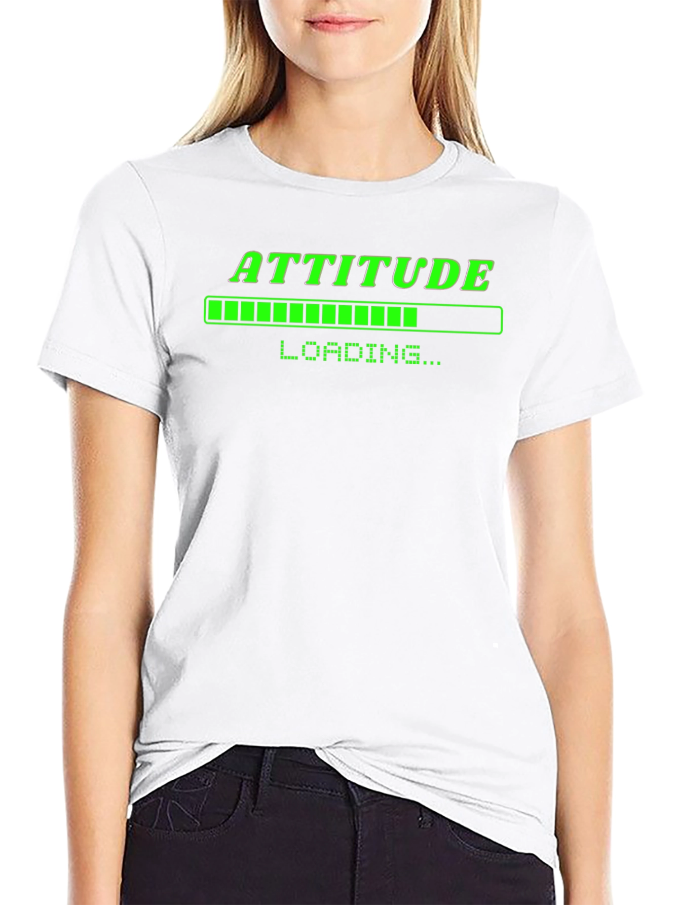 Attitude Loading T-Shirt - Black Cotton Graphic Tee