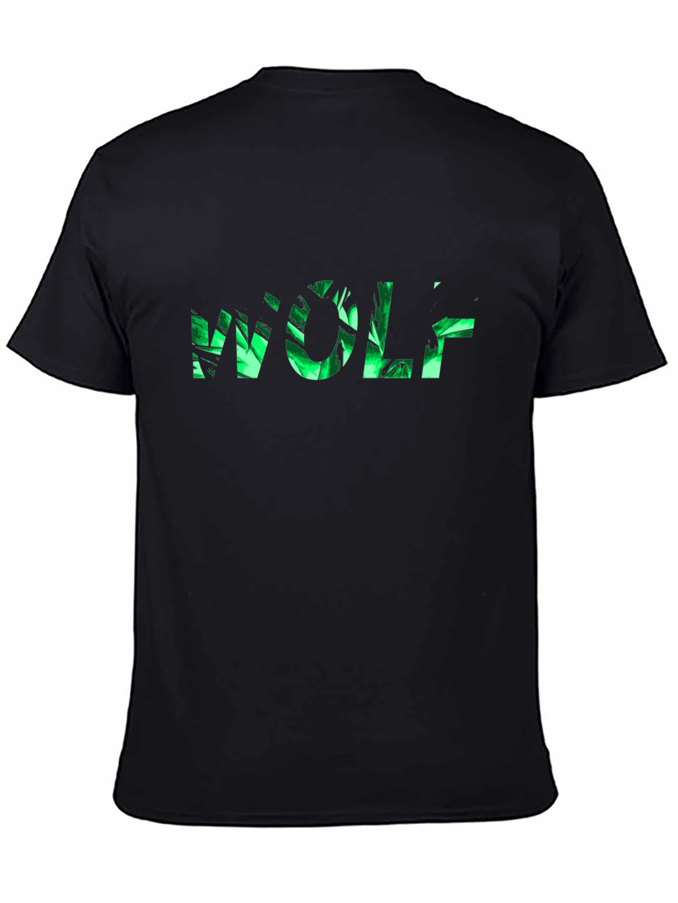 Wolf Nature Print Black T-Shirt