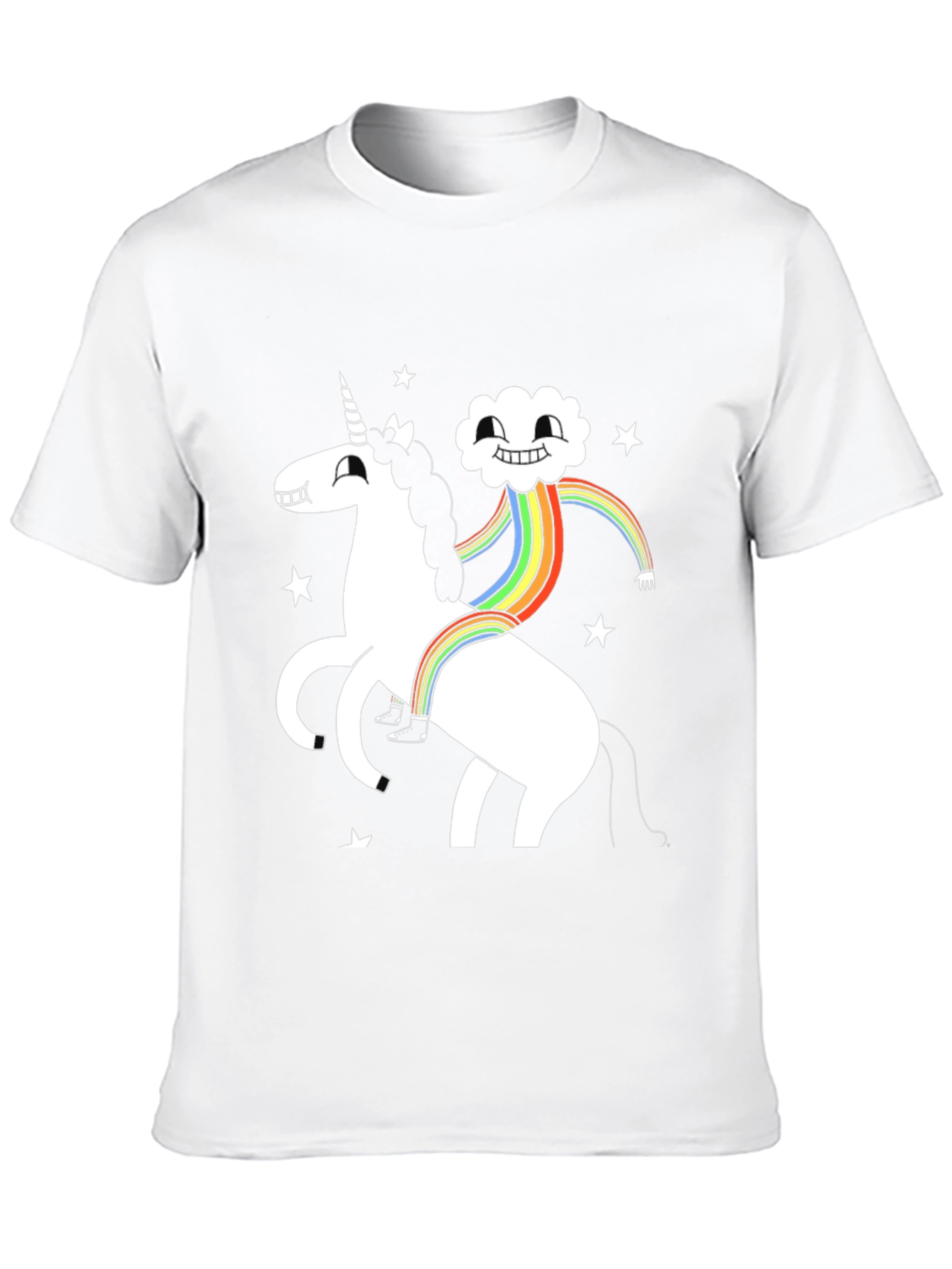 Unicorn Cloud Rainbow Black T-Shirt