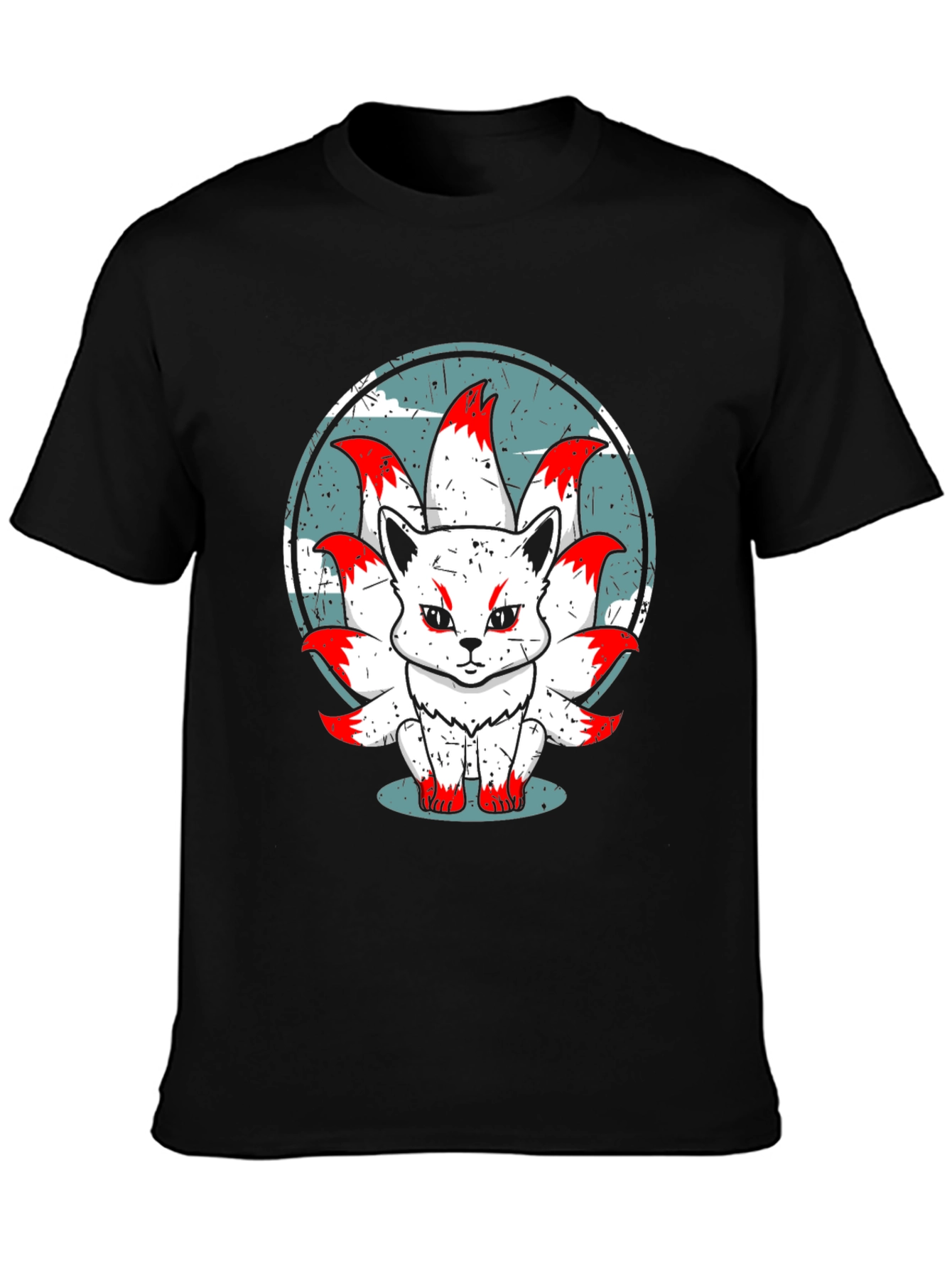 Nine-Tailed Fox Graphic Tee - Anime Style