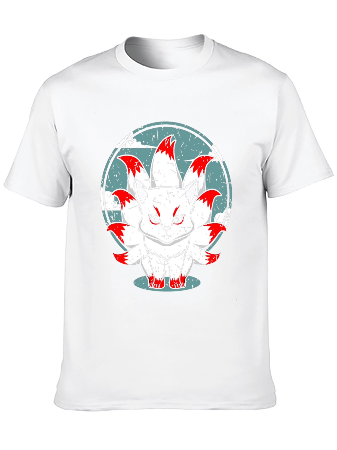 Nine-Tailed Fox Graphic Tee - Anime Style