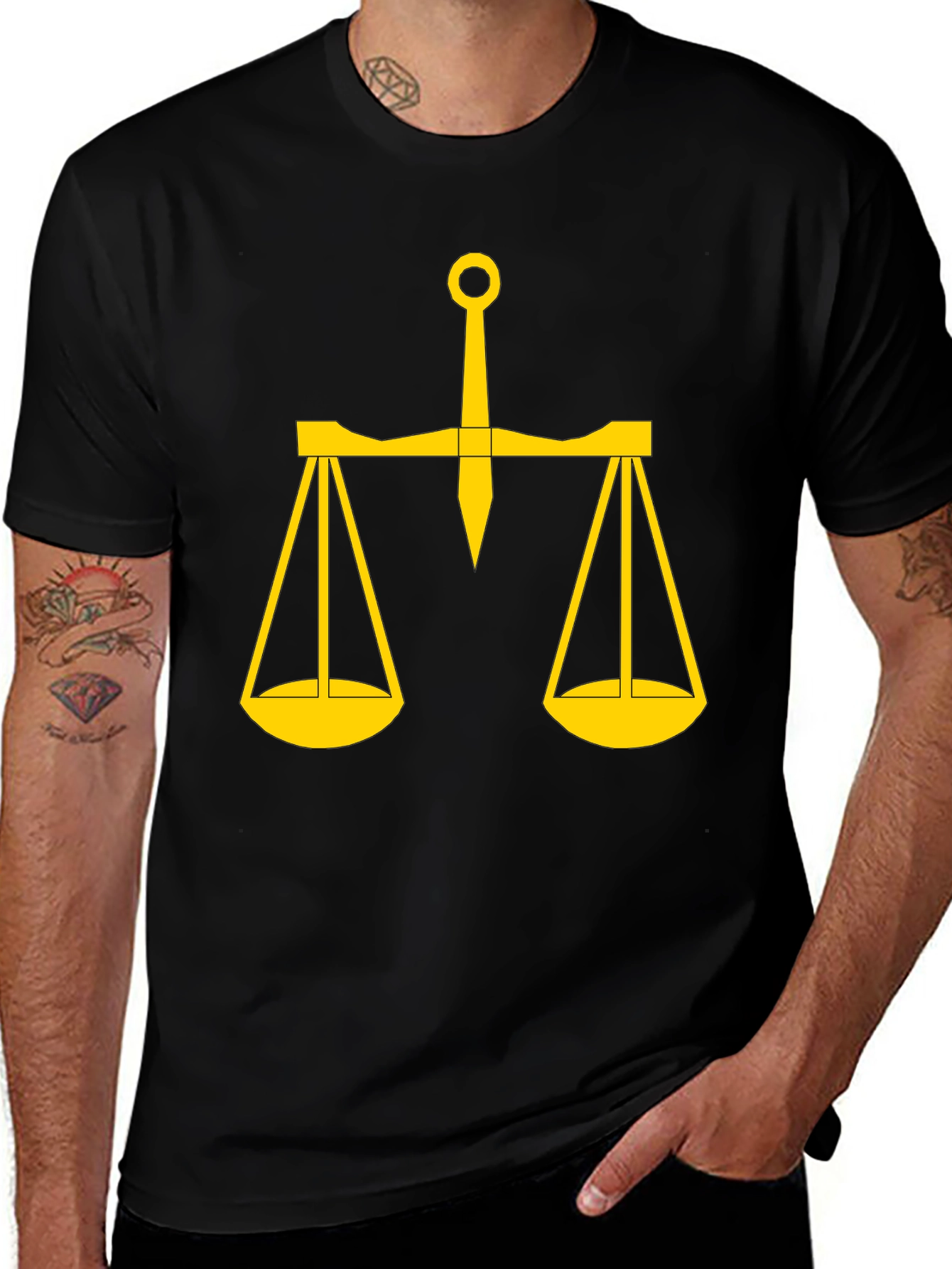 Scales of Justice Graphic Tee - Black