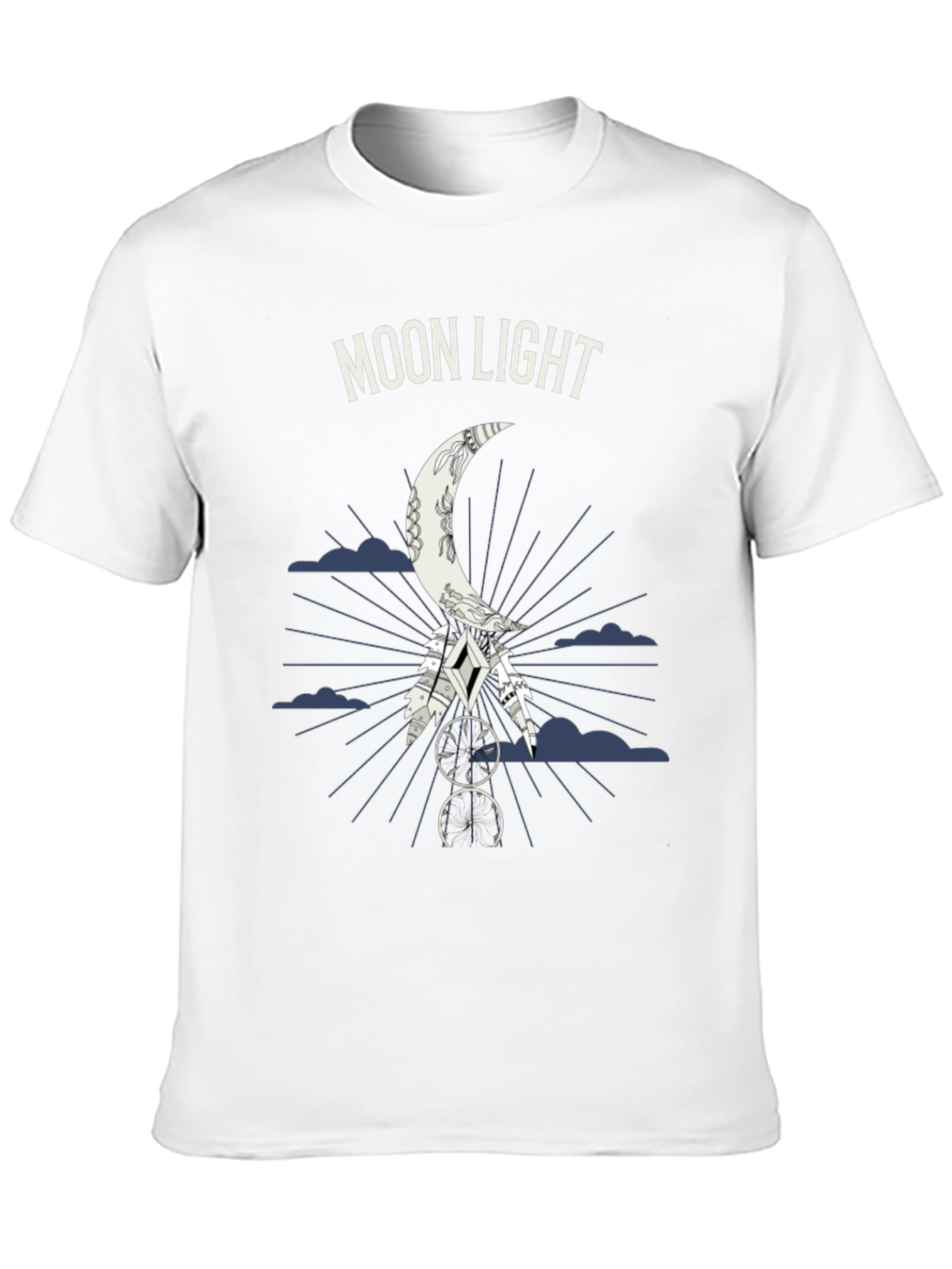 Moonlight Graphic Tee - Dreamcatcher Design - Black T-Shirt