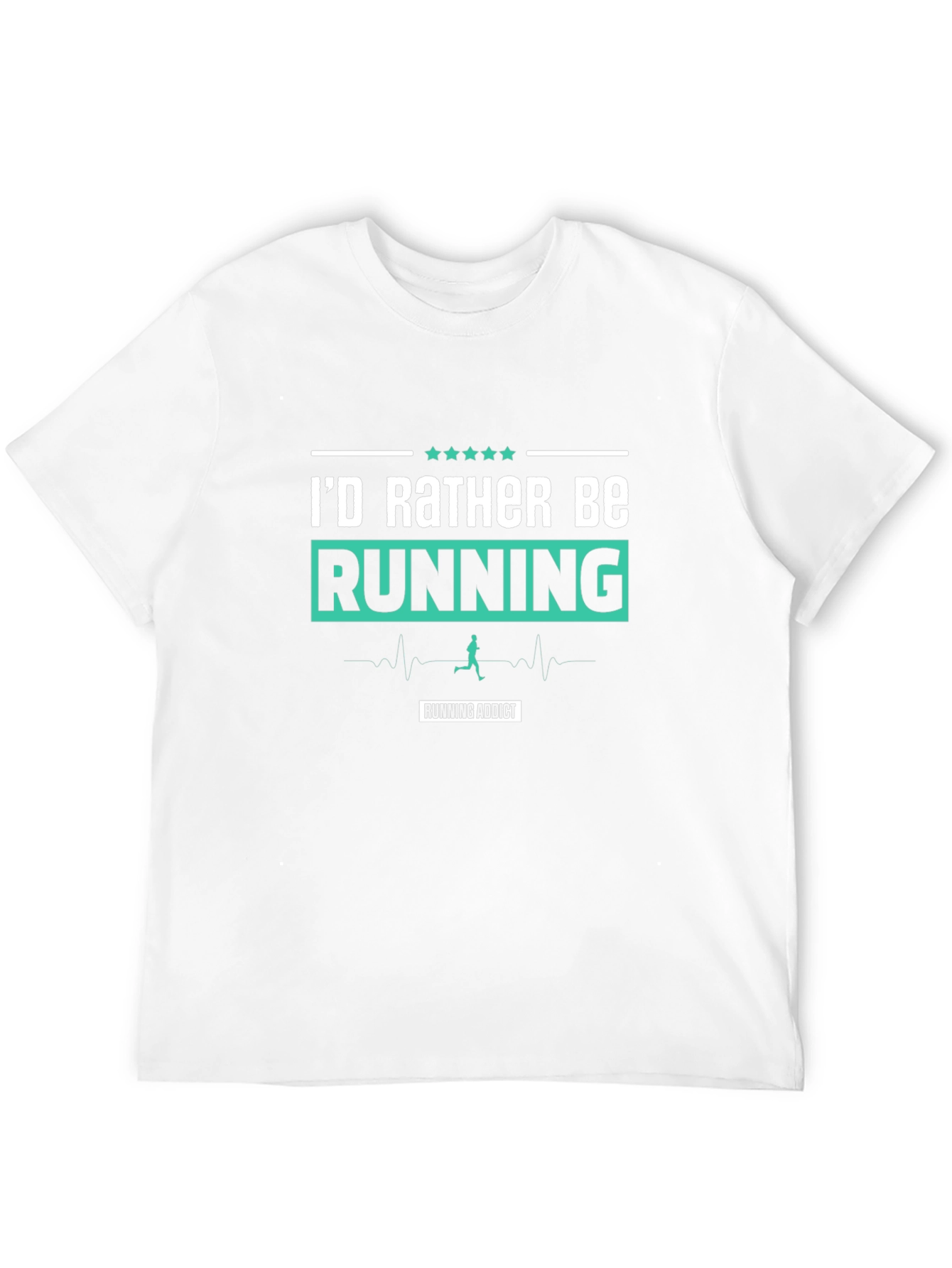 Id Rather Be Running T-Shirt Running Addict Black