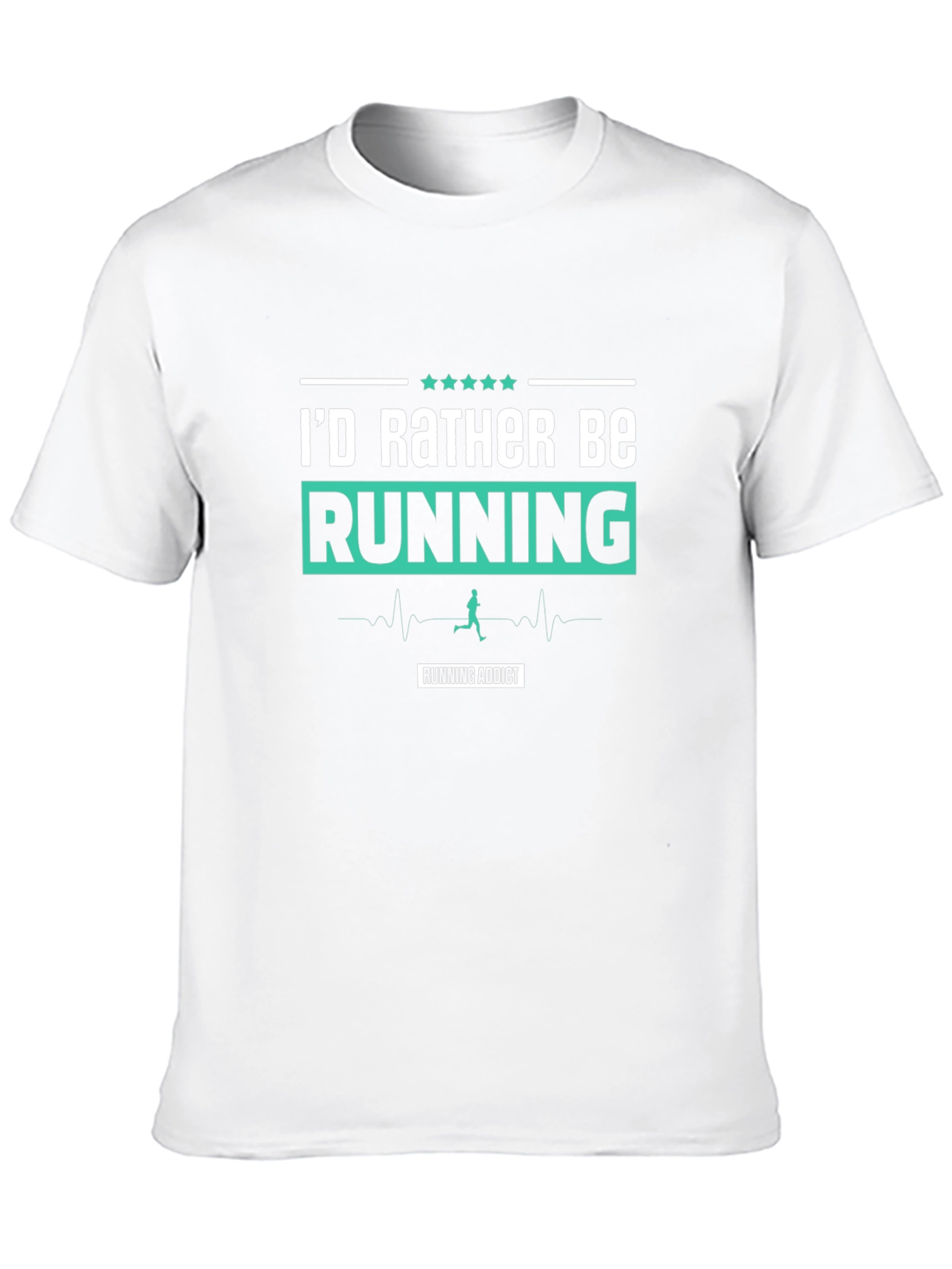 Id Rather Be Running T-Shirt Running Addict Black